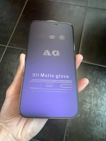 Защитное стекло на iPhone 15/16, Anti-blue ray матовый черный, X-CASE