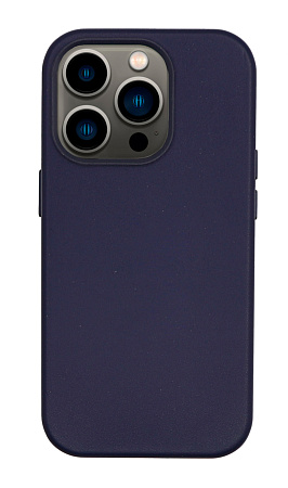 Чехол-накладка для iPhone 14 Pro, экокожа, магнитный (MagSafe), синий