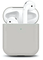 Чехол силиконовый для Airpods 1/Airpods 2 case, X-CASE, светло-серый, слоновая кость