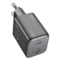 Сетевое зарядное устройство, 2 PD 45W (N42), HOCO, черный