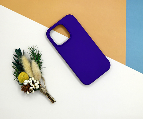 Чехол-накладка для iPhone 14 Pro, Silicon Case, без лого, индиго
