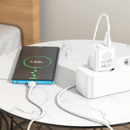 Сетевое зарядное устройство, 1 USB 3.0A (C98A), HOCO, Type-C, белый