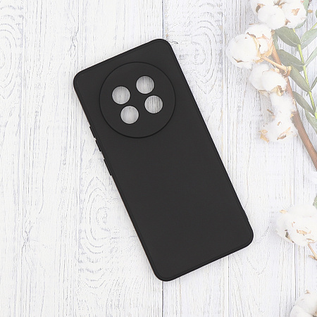 Чехол силиконовый для Realme 13 Plus (5G), с микрофиброй внутри, с защитой камеры, X-CASE, черный