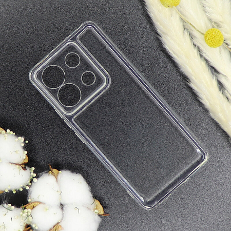 Чехол силиконовый для Xiaomi Redmi Note 13 Pro (5G)/Poco X6 (5G), c защитой камеры, X-CASE, прозрачный