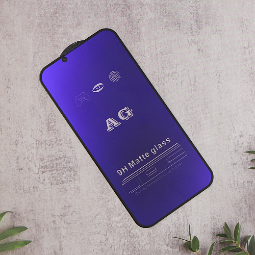 Защитное стекло на iPhone 13/13 Pro/14/16e (6.1), Anti-blue ray матовый, черное, X-CASE