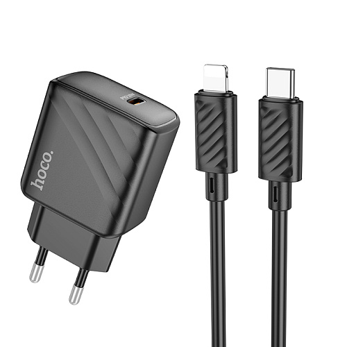 Сетевое зарядное устройство, 1 PD 30W (CS22A), HOCO, Type-C to Lightning, черный