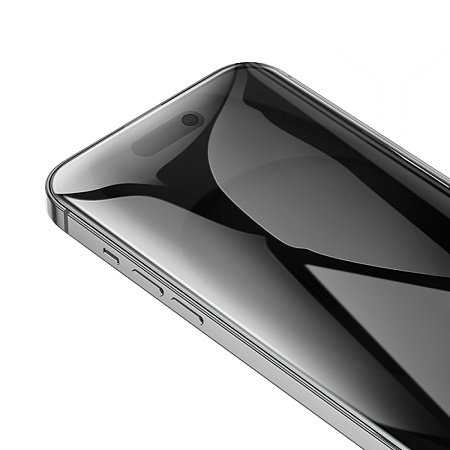 Защитное стекло для iPhone 15/16, G777 Plus, HOCO, anti-static, антишпион, черное
