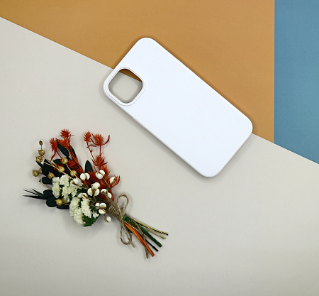 Чехол-накладка для iPhone 14, Silicon Case, без лого, белый