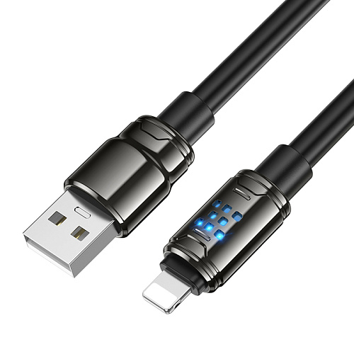 USB дата кабель Lightning, HOCO, U143, 1.2 метр, цвет черный