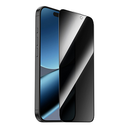 Защитное стекло для iPhone 16 Pro/17, G777 Plus, HOCO, anti-static, антишпион, черное