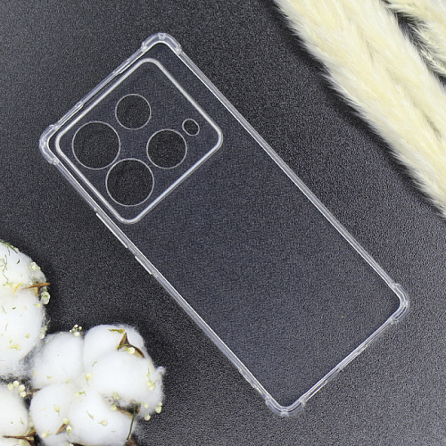 Чехол силиконовый для Infinix Note 40, усиленные края, с защитой камеры, X-CASE, прозрачный