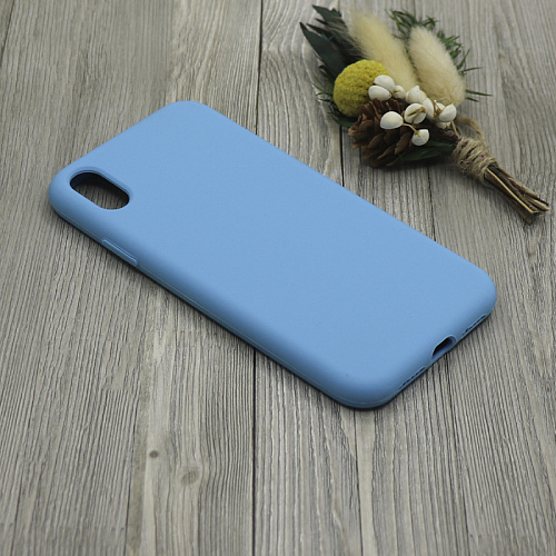 Чехол - накладка для iPhone XR, Silicon Case, без лого, голубой