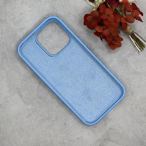 Чехол-накладка для iPhone 14 Pro, Silicon Case, без лого, голубой