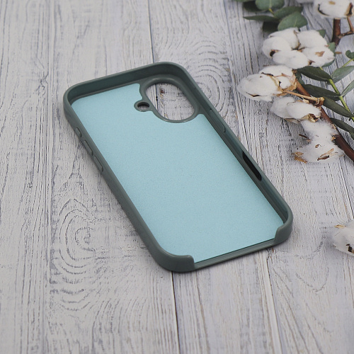 Чехол-накладка для iPhone 16, глянцевый, магнитный (MagSafe), без лого, X-CASE, бирюзовый