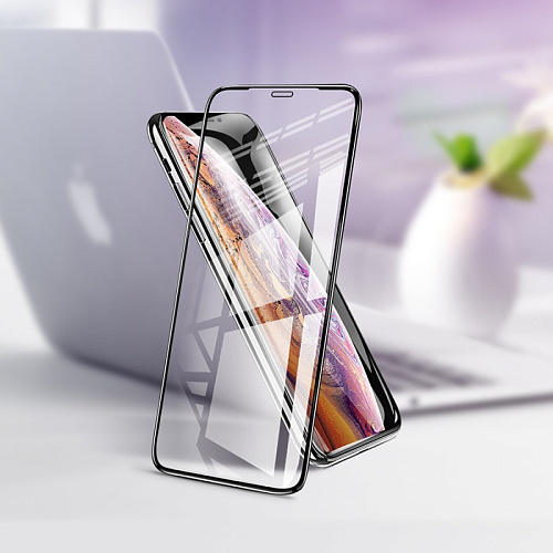Защитное стекло на iPhone XS Max/11 Pro Max (G1), Flash attach full screen, черное