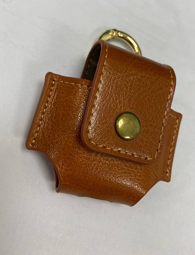 Чехол силиконовый для Airpods 1/Airpods 2 case, X-CASE, коричневый под кожу