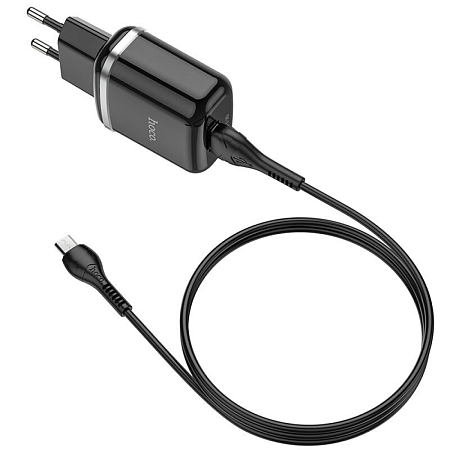 Сетевое зарядное устройство, 1 USB 3.0 QC (N3), HOCO, Micro, Умная зарядка, черный