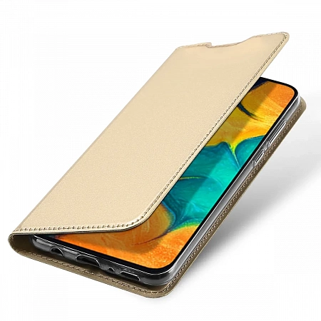 Чехол-книжка для Samsung Galaxy A20/А30/M10S, DU DU, боковой, золотой