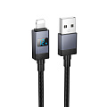 USB дата кабель Lightning, HOCO, X118, 1м, с дисплеем, черный
