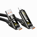 USB дата кабель 4 в 1, USB/Type-C to Lightning/Type-C, 240W, U143, HOCO, черный
