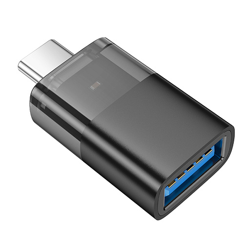 Переходник OTG Type-C, Type-C (папа) на USB (мама), UA36B, HOCO, черный