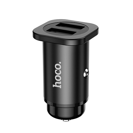 Автомобильное зарядное устройство, 2 USB 2.4A (NZ4), HOCO, черный