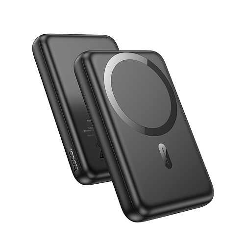 Универсальный Доп. Аккумулятор 10000mAh, J141, HOCO, 1 PD 20W, беспроводная зарядка (MagSafe), черный