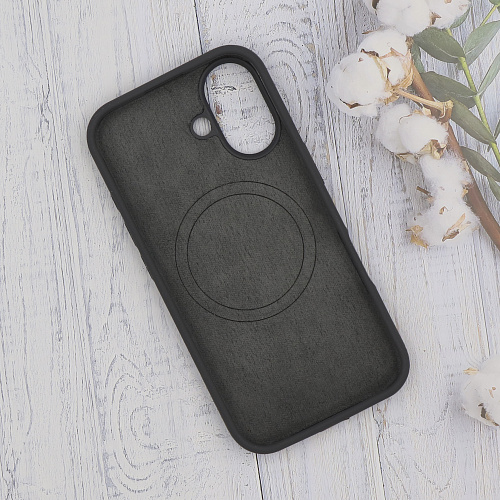 Чехол-накладка для iPhone 16, Silicon Case, магнитный (MagSafe), без лого, X-CASE, угольно-серый