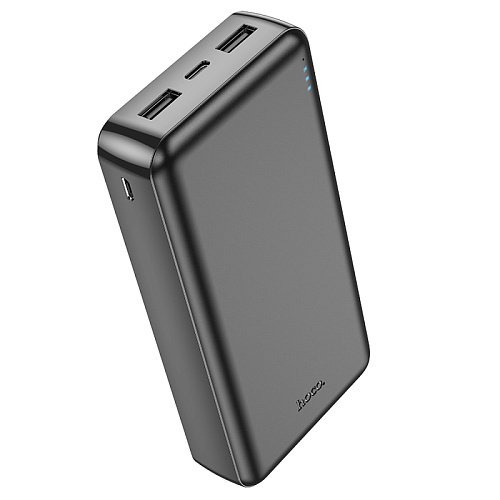 Универсальный Доп. Аккумулятор 20000mAh, J100A, HOCO, выход: 2 USB (5V/2A), черный