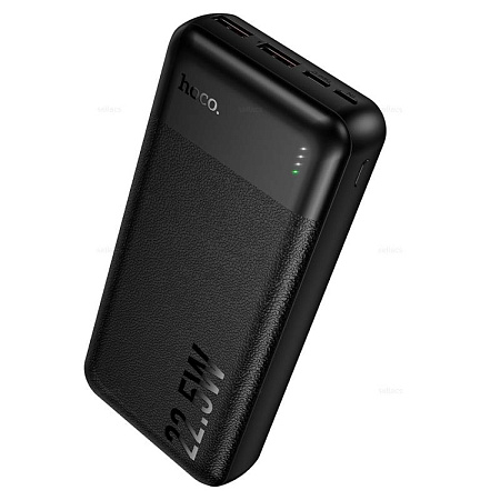 Универсальный Доп. Аккумулятор 20000mAh, J159A, HOCO, выход: 1 USB (22.5W), 1 PD (20W), черный
