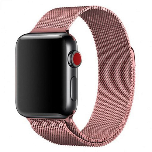 Ремешок на руку для Apple Watch 42/44/45/49 мм, Milanese loop, розовое золото