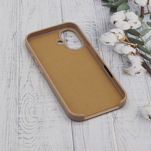 Чехол-накладка для iPhone 16, глянцевый, магнитный (MagSafe), без лого, X-CASE, бежевый