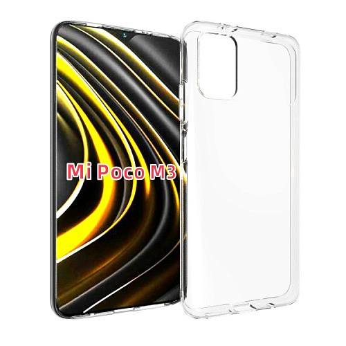 Чехол силиконовый для Xiaomi Redmi 9T/Poco M3, X-CASE, прозрачный