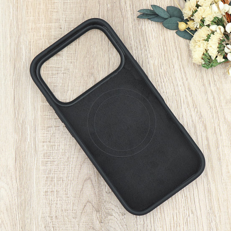 Чехол-накладка для iPhone 17 Pro, Silicon Case, магнитный (MagSafe), с дизайном, без лого, X-CASE, черный