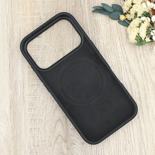 Чехол-накладка для iPhone 17 Pro, Silicon Case, магнитный (MagSafe), с дизайном, без лого, X-CASE, черный