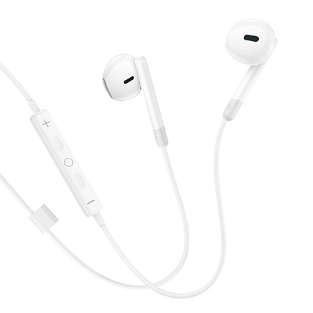 Проводные наушники M109, Type-C, Pure joy wire control earphones, HOCO, белый