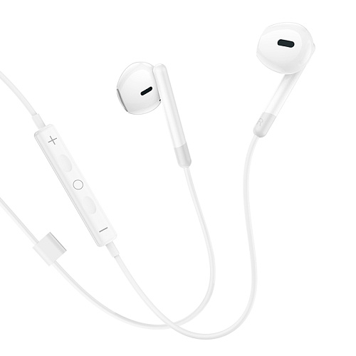 Проводные наушники M109, Type-C, Pure joy wire control earphones, HOCO, белый
