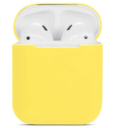 Чехол силиконовый для Airpods 1/Airpods 2 case, X-CASE, желтый