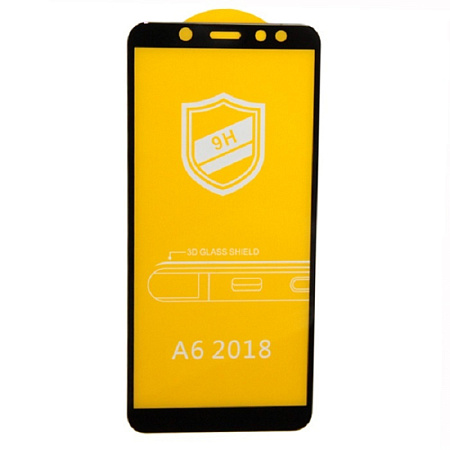 Защитное стекло на Samsung A600F, Galaxy A6 (2018), 9D, черный, X-CASE