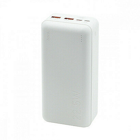 Универсальный Доп. Аккумулятор 30000mAh, J101B, HOCO, выход: 2 USB (22.5W)+1 PD (20W), белый