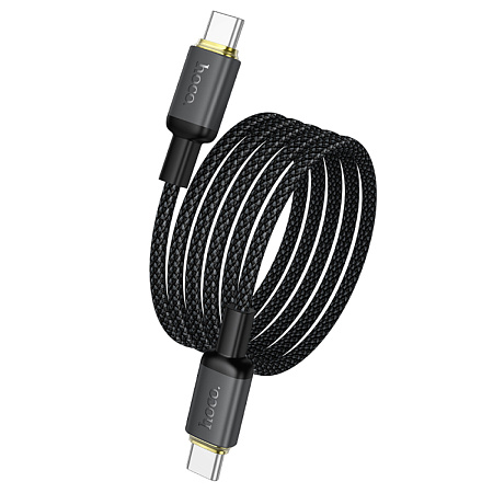 Кабель Type-C на Type-C, HOCO, X128, 1 метр, вес: 25г, 60W, цвет черный