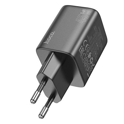 Сетевое зарядное устройство, 2 PD 45W (N42), HOCO, черный