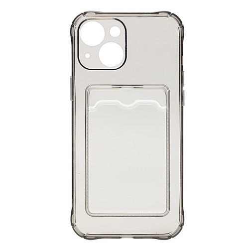 Чехол силиконовый для iPhone 15 (6.1), с карманом для карты, с защитой камеры, X-CASE, затемненный