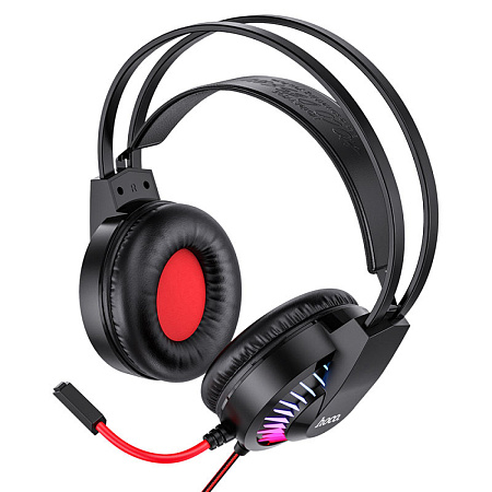 Проводные наушники W105, HOCO, игровые с микрофоном, красные