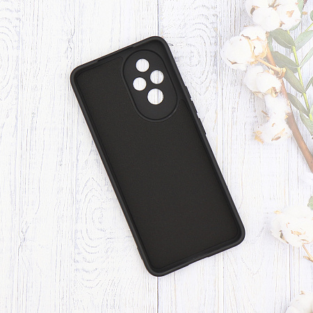 Чехол силиконовый для Honor 200, с микрофиброй внутри, с защитой камеры, X-CASE, черный