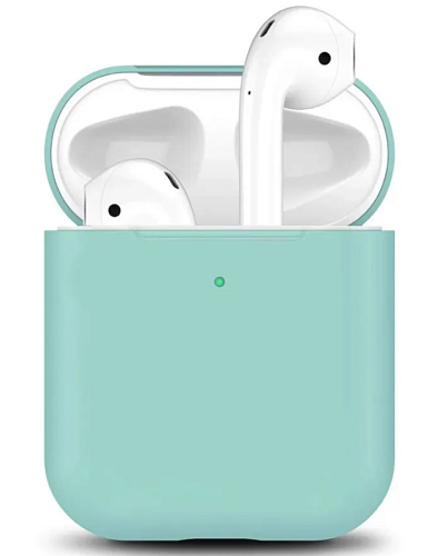 Чехол силиконовый для Airpods 1/Airpods 2 case, X-CASE, бирюзовый
