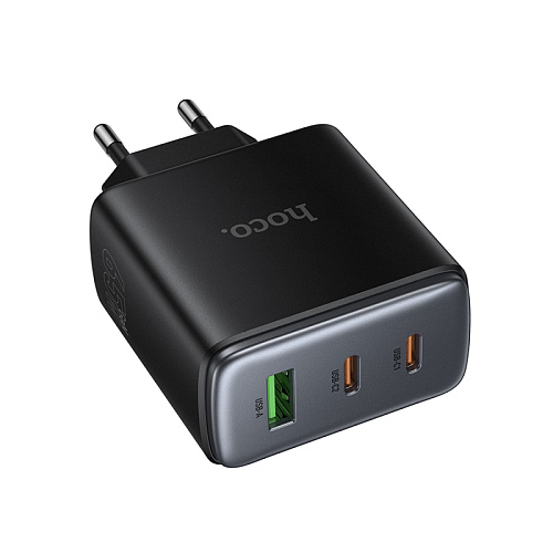 Сетевое зарядное устройство, 2 PD 65W + 1 USB 3.0 QC (C160A), HOCO, цвет черный