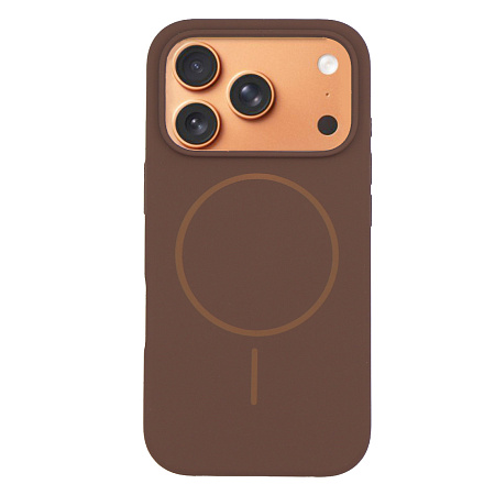 Чехол-накладка для iPhone 17 Pro, Silicon Case, магнитный (MagSafe), без лого, X-CASE, коричневый