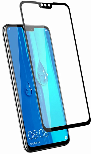 Защитное стекло на Honor 8X/Huawei Y9/Y9 Pro (2019), Silk Screen 2.5D, черный, X-CASE