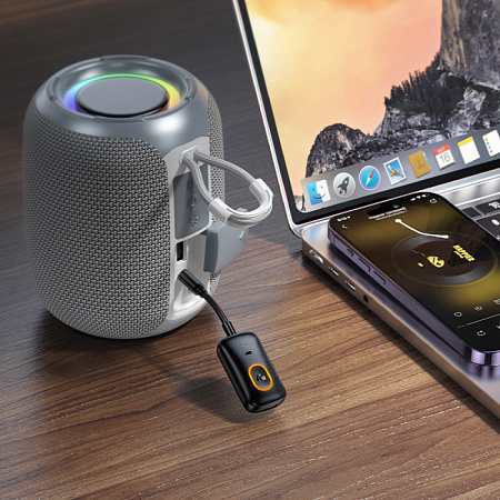 Bluetooth Receiver/transmitter в AUX, E151, HOCO, черный